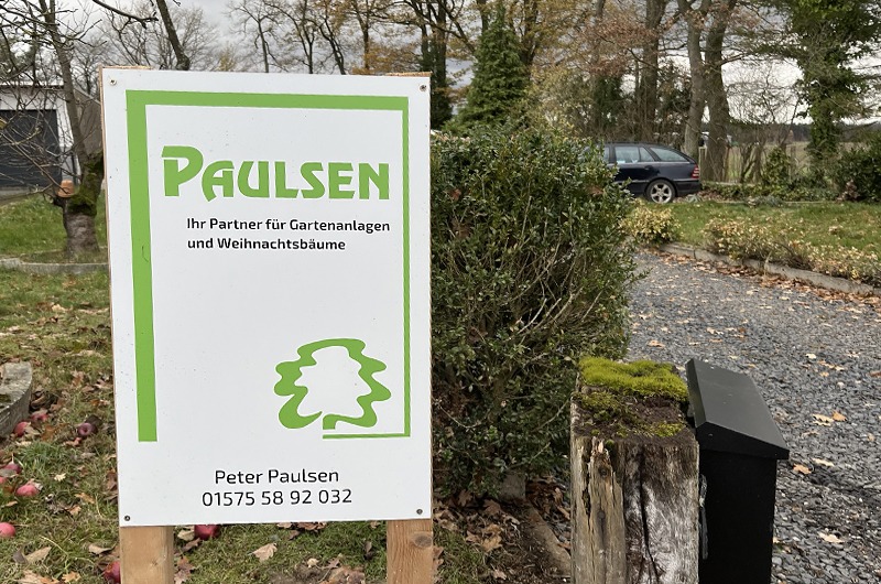 Schild Peter Paulsen | Ihr Partner für Gartenanlagen<br />
Kahrbahn 2 in 41844 Wegberg Merbeck